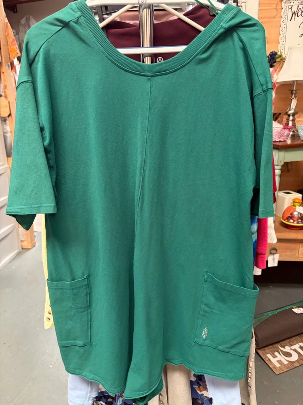 FP Movement by Free People Teal Short Sleeve Tunic with Pockets